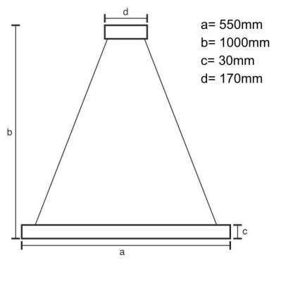 LED prigušiva luster na sajli LED/70W/230V 3000–6500K Ø 55 cm bela + daljinski upravljač