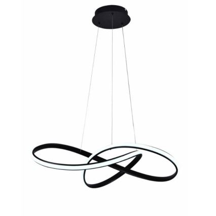 LED luster na sajli, prigušiva, LED/70W/230V 3000-6500K prečnik 60 cm crna + daljinski upravljač