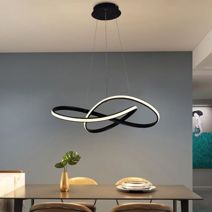 LED prigušiva luster na sajli LED/70W/230V 3000-6500K prečnik 55 cm + daljinski upravljač