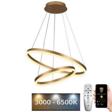 LED prigušiva luster na sajli LED/70W/230V 3000-6500K prečnik 60 cm + daljinski upravljač