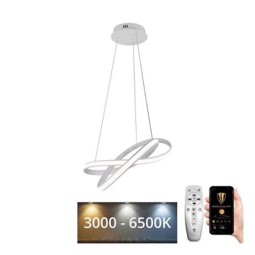 LED prigušiva luster na sajli LED/70W/230V 3000–6500K Ø 55 cm bela + daljinski upravljač