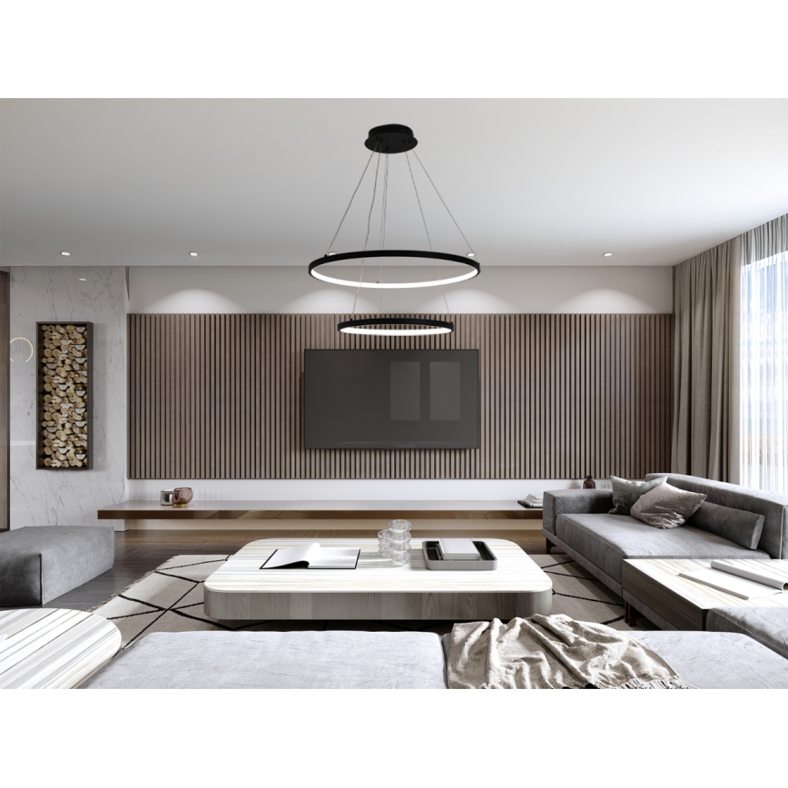 LED prigušiva luster na sajli LED/75W/230V 3000-6500K prečnik 60 cm + daljinski upravljač