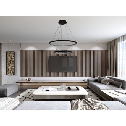 LED prigušiva luster na sajli LED/75W/230V 3000-6500K prečnik 60 cm + daljinski upravljač