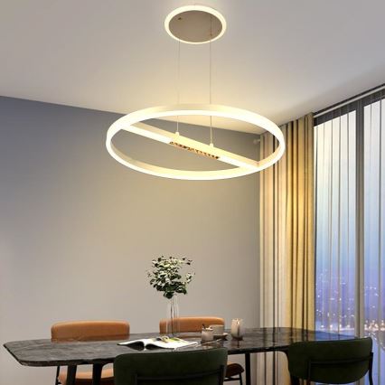 LED prigušiva luster na lanku LED/75W/230V 3000-6500K prečnika 60 cm + daljinski upravljač