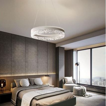 LED prigušiva luster na sajli LED/80W/230V 3000-6500K bela + daljinski upravljač