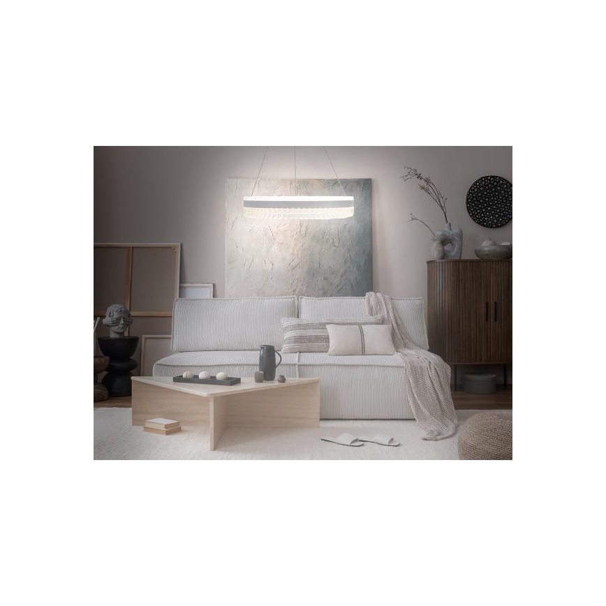 LED prigušiva kristalni luster na sajli LED/80W/230V 3000-6500K bela + daljinski upravljač
