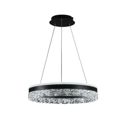LED prigušiva luster na sajli LED/80W/230V 3000-6500K crna + daljinski upravljač