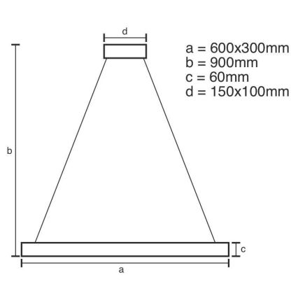 LED prigušiva luster na sajli LED/80W/230V 3000-6500K + daljinski upravljač