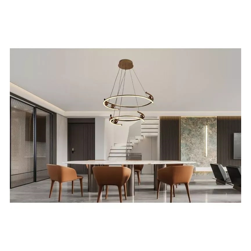 LED prigušiva luster na sajli LED/80W/230V 3000-6500K prečnik 60 cm + daljinski upravljač
