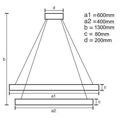 LED prigušiva luster na sajli LED/80W/230V 3000-6500K prečnik 60 cm + daljinski upravljač