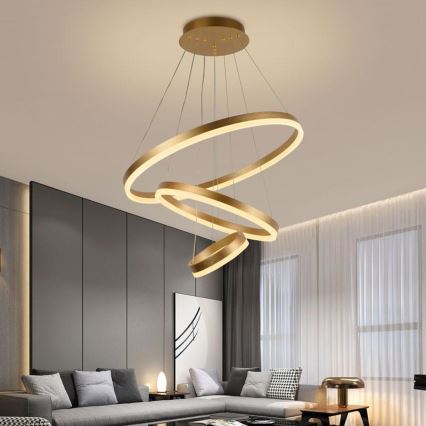 LED prigušiva luster na sajli LED/85W/230V 3000-6500K prečnik 60 cm + daljinski upravljač