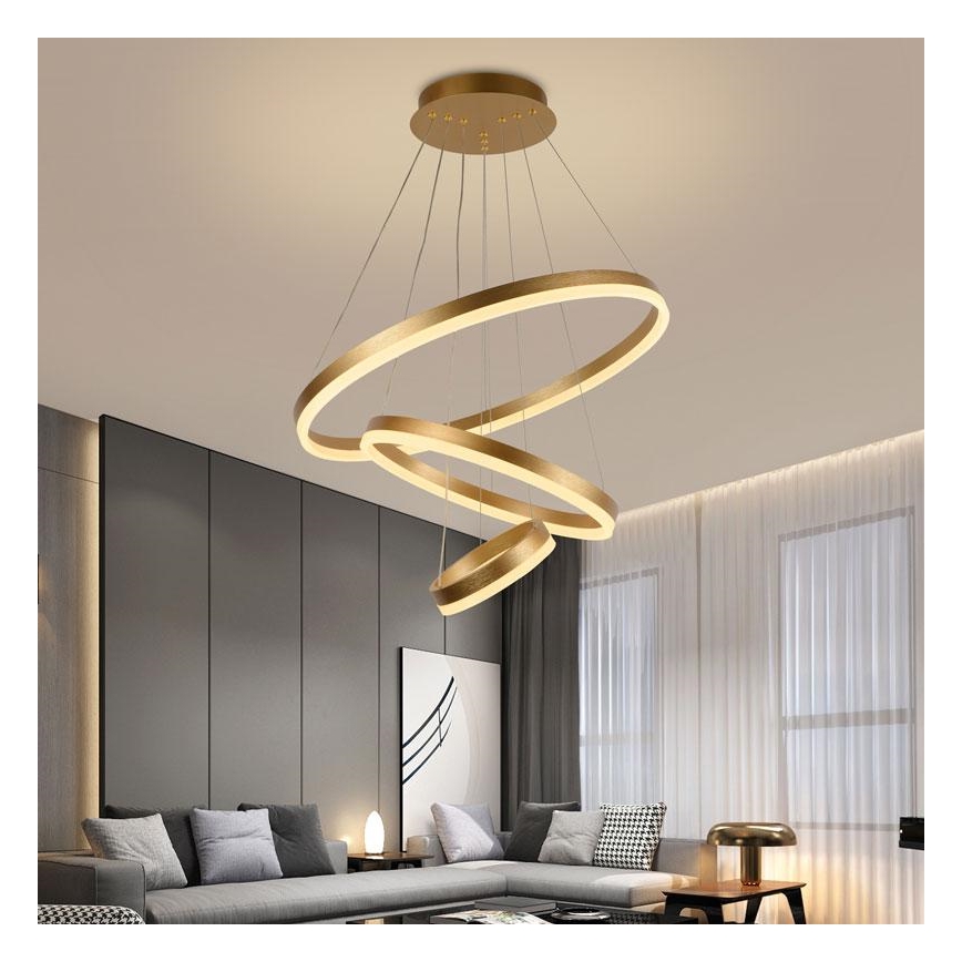 LED prigušiva luster na sajli LED/85W/230V 3000-6500K prečnik 60 cm + daljinski upravljač