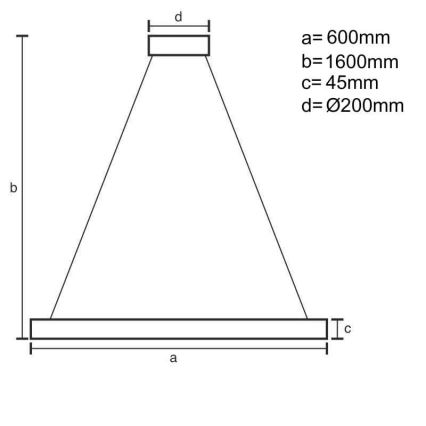 LED prigušiva luster na sajli LED/85W/230V 3000-6500K, prečnik 60 cm + daljinsko upravljanje
