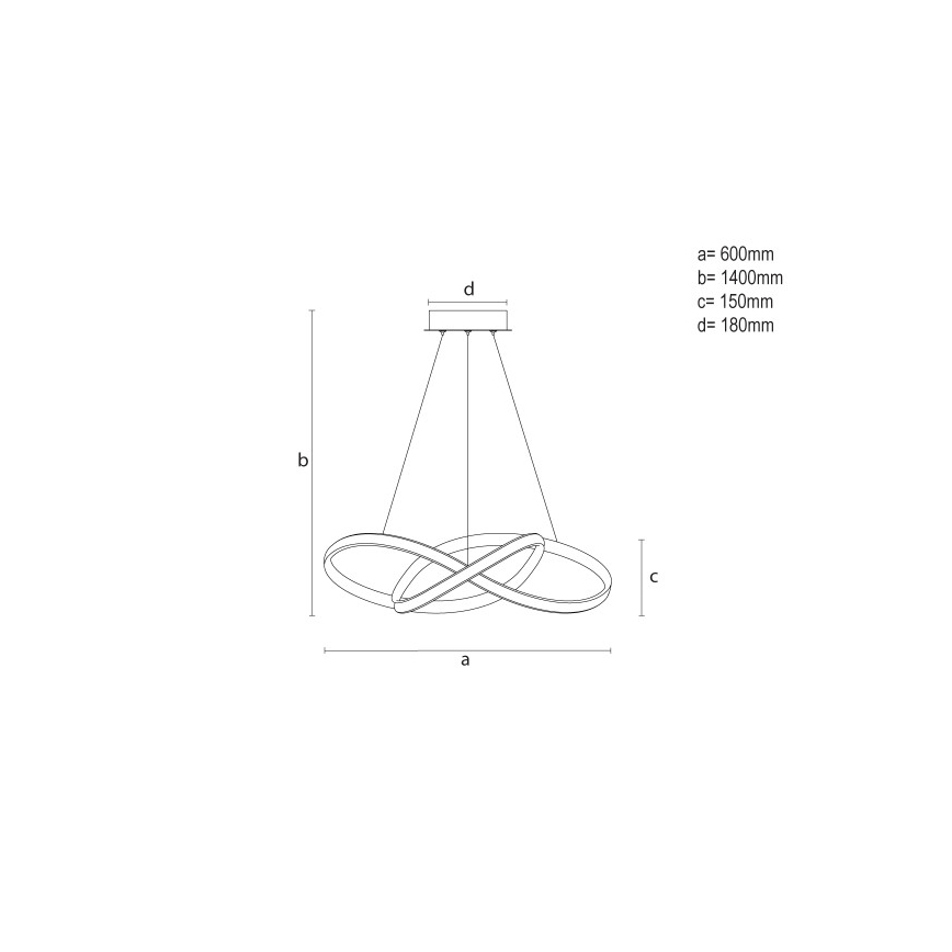LED prigušiva luster na sajli LED/85W/230V 3000-6500K prečnik 60 cm + daljinski upravljač