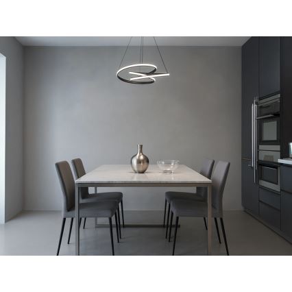 LED prigušiva luster na sajli LED/85W/230V 3000-6500K prečnik 49 cm + daljinski upravljač