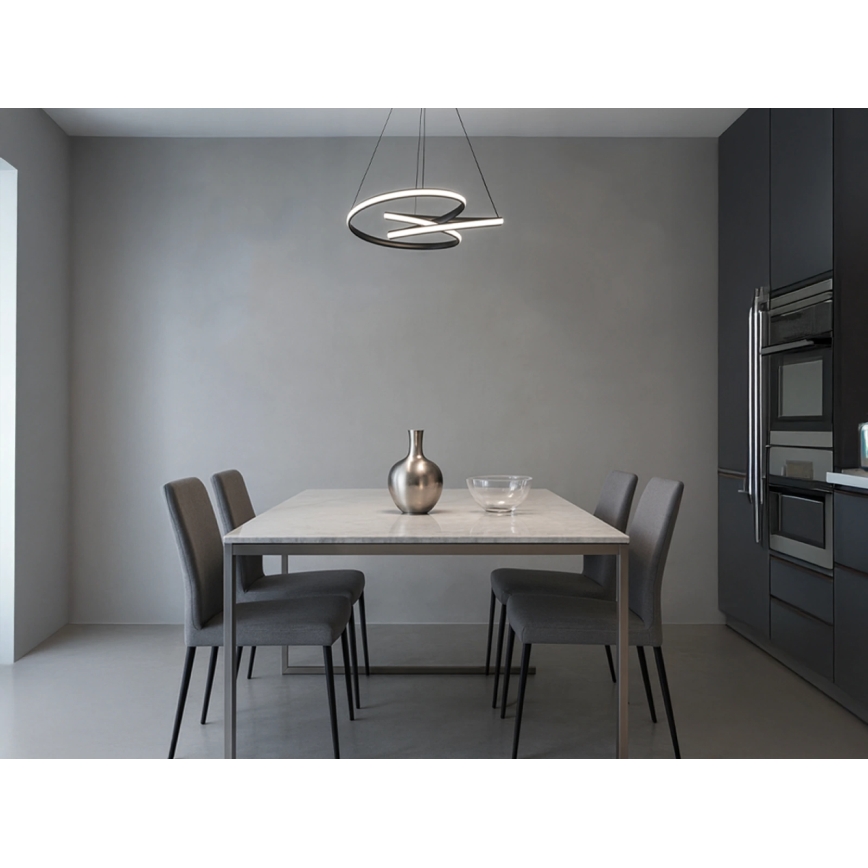LED prigušiva luster na sajli LED/85W/230V 3000-6500K prečnik 49 cm + daljinski upravljač