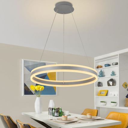 LED prigušiva luster na sajli LED/85W/230V 3000-6500K prečnik 60 cm + daljinski upravljač