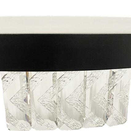 LED prigušiva kristalni luster na sajli LED/90W/230V 3000-6500K crna + daljinski upravljač
