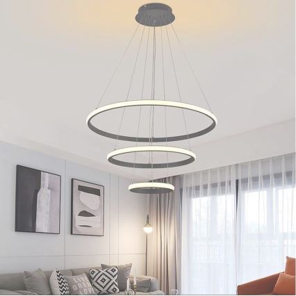 LED prigušiva luster na sajli LED/90W/230V 3000-6500K prečnik 60 cm + daljinski upravljač