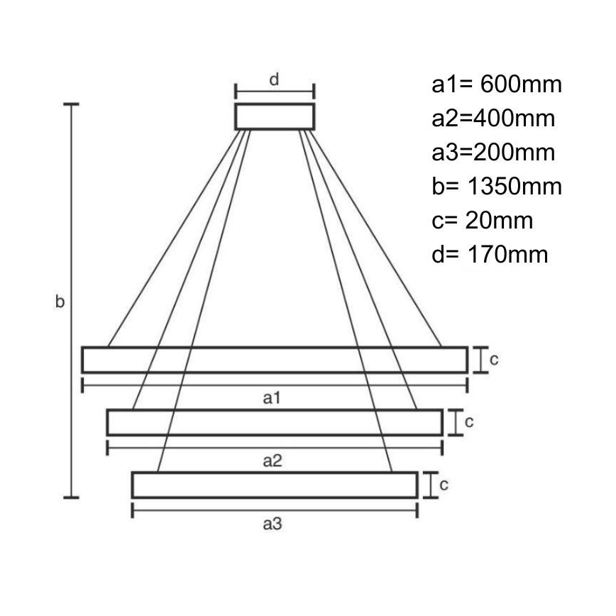 LED prigušiva luster na sajli LED/90W/230V 3000-6500K prečnik 60 cm + daljinski upravljač