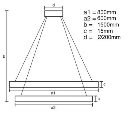 LED prigušiva luster na sajli LED/90W/230V 3000-6500K + daljinski upravljač