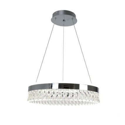 LED prigušiva kristalni luster na sajli LED/90W/230V 3000-6500K sjajni hrom + daljinski upravljač
