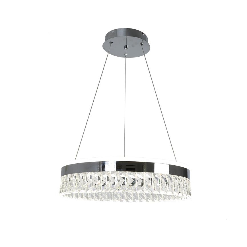 LED prigušiva kristalni luster na sajli LED/90W/230V 3000-6500K sjajni hrom + daljinski upravljač