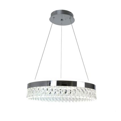 LED prigušiva kristalni luster na sajli LED/90W/230V 3000-6500K sjajni hrom + daljinski upravljač