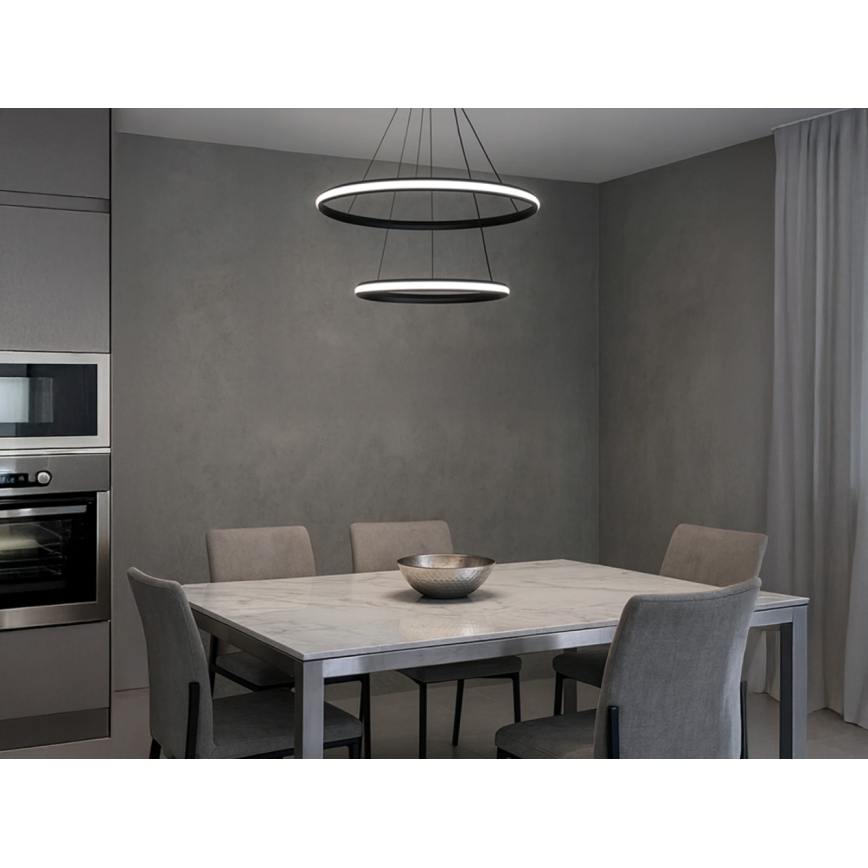 LED prigušiva luster na sajli LED/90W/230V 3000-6500K prečnik 60 cm + daljinski upravljač