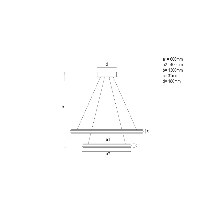 LED prigušiva luster na sajli LED/90W/230V 3000-6500K prečnik 60 cm + daljinski upravljač
