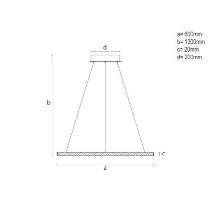 LED prigušiva luster na sajli LED/90W/230V 3000-6500K prečnik 60 cm + daljinski upravljač