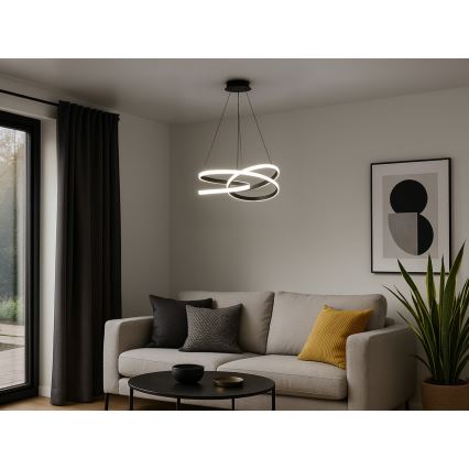 prigušiva LED viseći luster na sajli LED/90W/230V 3000-6500K prečnik 47 cm + sa daljinskim upravljačem