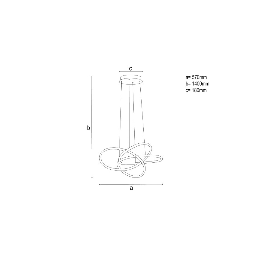 LED prigušiva lampa na sajli LED/95W/230V 3000-6500K prečnik 57 cm + sa daljinskim upravljačem