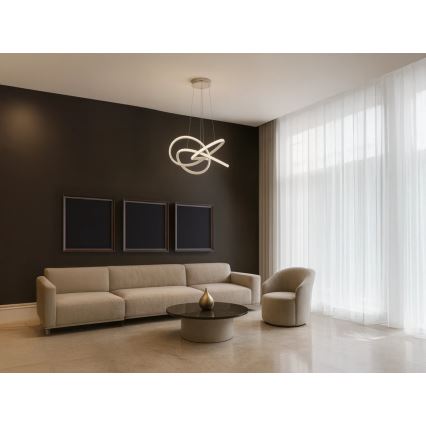 LED luster na sajli sa prigušiva funkcijom LED/95W/230V 3000-6500K pr. 57 cm + daljinski upravljač