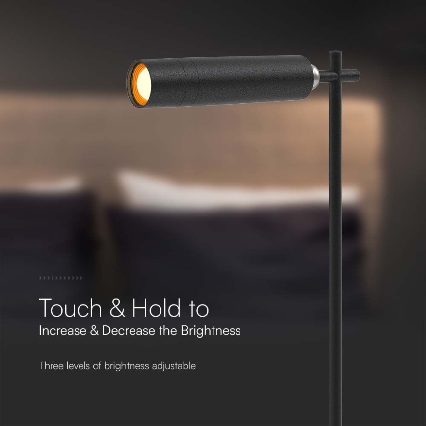 LED prigušiva magnetna punjiva stona lampa 3u1 LED/3W/5V 4000K 1500 mAh crna