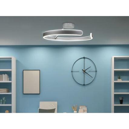LED prigušiva površinski montiran plafonski luster LED/72W/230V 3000-6500K mat hrom + daljinski upravljač