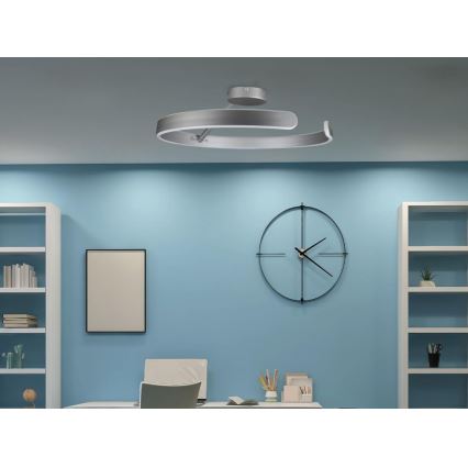 LED prigušiva površinski montiran plafonski luster LED/72W/230V 3000-6500K mat hrom + daljinski upravljač