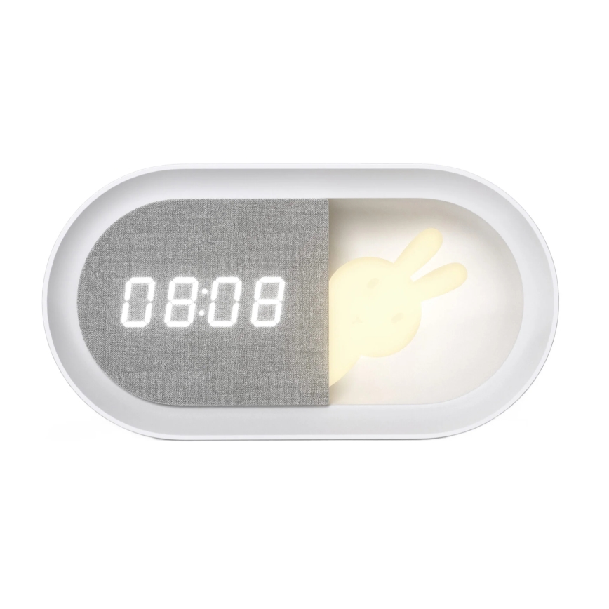 LED prigušiva noćna lampica sa budilnikom BUNNY LED/1,2W/5V 3000K