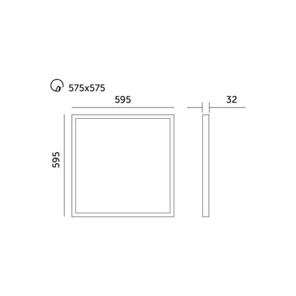 LED prigušiva panel za spušteni plafon CAPRI LED/25/36/40W/230V 3000/4000/5700K IP44 60x60 cm