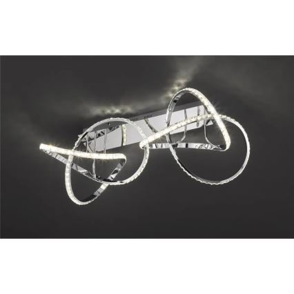 LED prigušiva plafonska lampa ABRO LED/49W/230V, sjajni hrom