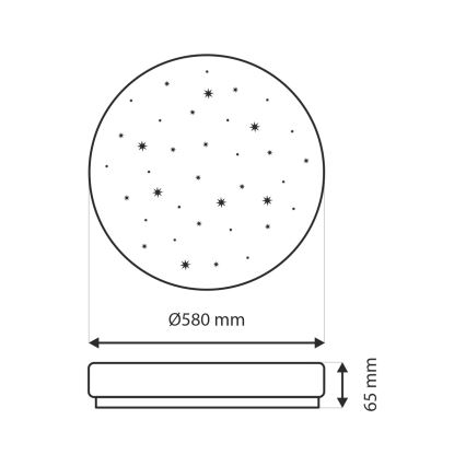 LED prigušiva plafonska svetiljka IPOLY LED/60W/230V 2700-6500K prečnik 58 cm + daljinski upravljač