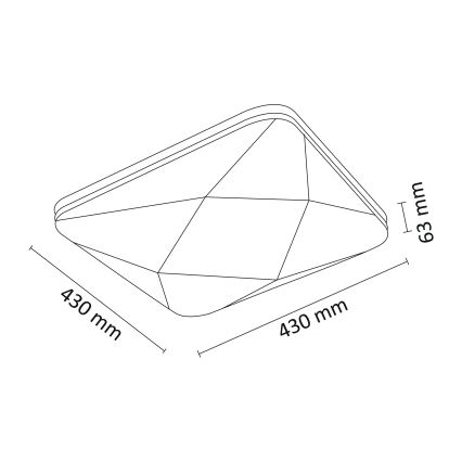 LED prigušiva plafonska lampa KASTOR sa daljinskim upravljačem LED/72W/230V