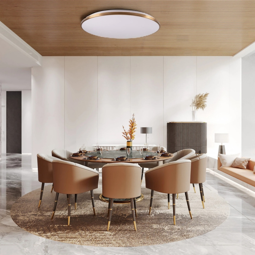 LED prigušiva stropna plafonjera KERN LED/100W/230V 3000/4000/6000K prečnik 100 cm zlatna + daljinski upravljač
