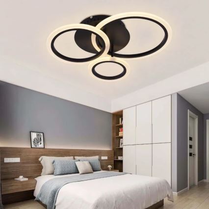 LED prigušiva plafonska lampa LED/40W/230V 3000-6500K crna + daljinski upravljač