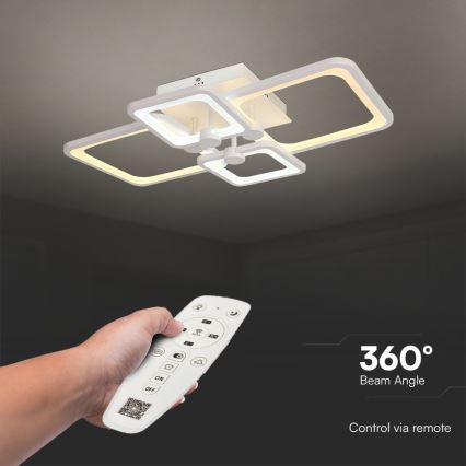 LED prigušiva prislonjen plafonski luster LED/70W/230V 3000-6500K + daljinski upravljač