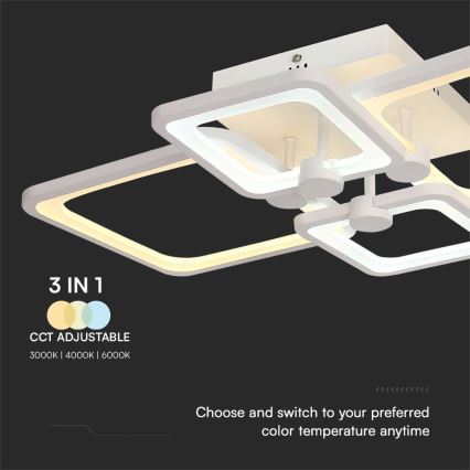LED prigušiva prislonjen plafonski luster LED/70W/230V 3000-6500K + daljinski upravljač