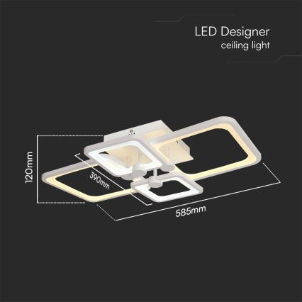 LED prigušiva prislonjen plafonski luster LED/70W/230V 3000-6500K + daljinski upravljač
