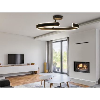 LED prigušiva plafonska lampa LED/72W/230V 3000-6500K crna + daljinski upravljač