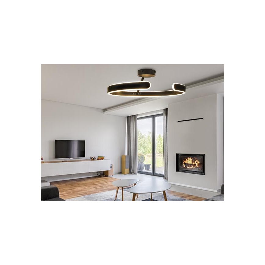 LED prigušiva plafonska lampa LED/72W/230V 3000-6500K crna + daljinski upravljač
