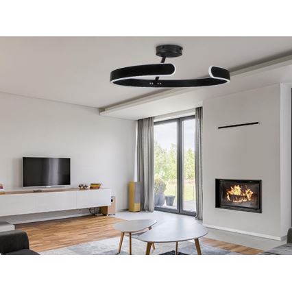 LED prigušiva plafonska lampa LED/72W/230V 3000-6500K crna + daljinski upravljač